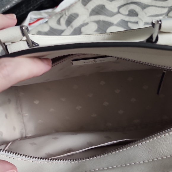 Kate Spade Optic White Cameron Satchel Normcore Neutral Rare Vintage Minimalist - Picture 5 of 10